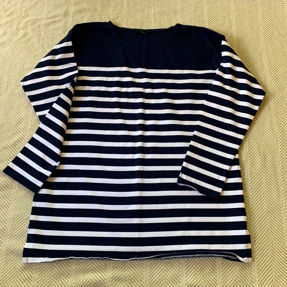 J. Crew stripe boatneck tunic top-L